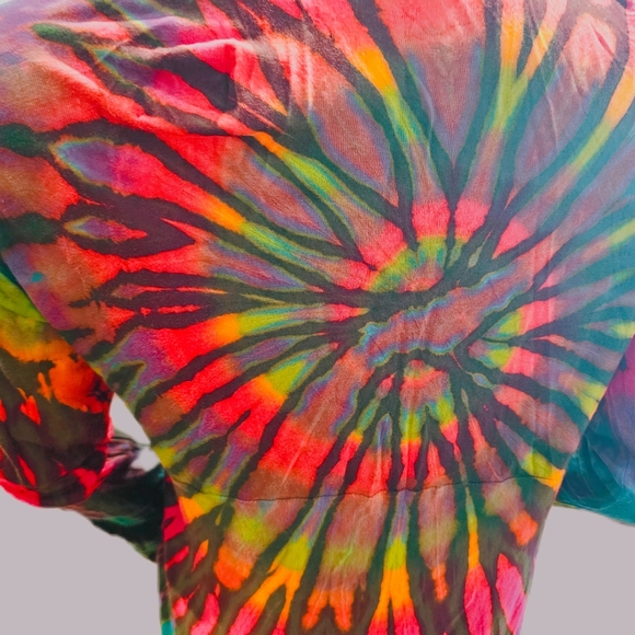 TIE DYE Grn S. Rayon Stretchy L/S Cardigan OS NEW - Picture 5 of 8